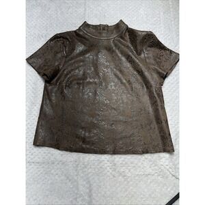 Harper Wren Snakeskin Shirt‎ Top Small Short Sleeves Animal Print